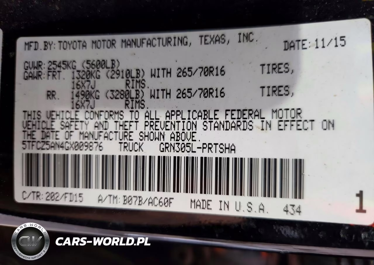 2016 Toyota Tacoma Trd Off-Road VIN:5TFCZ5AN4GX009876 - 12