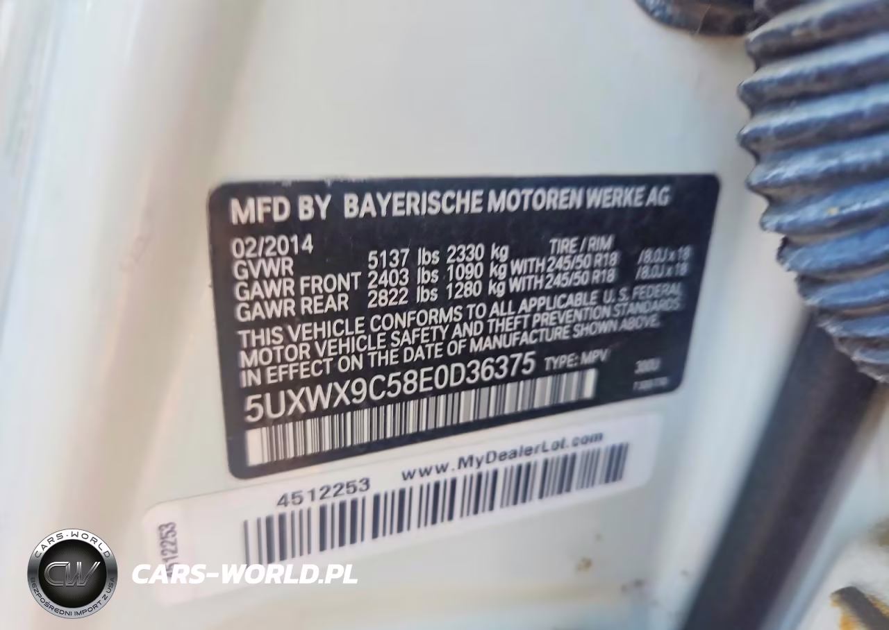 2014 BMW X3 VIN:5UXWX9C58E0D36375 - 14