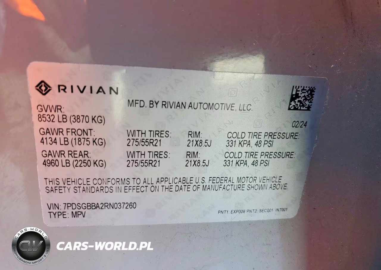 2024 Rivian R1S Adventure VIN:7PDSGBBA2RN037260 - 13