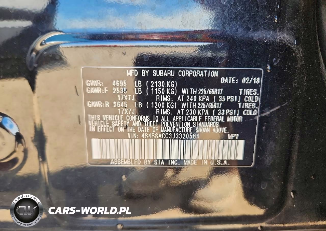 2018 Subaru Outback 2.5I Premium VIN:4S4BSACC3J3320584 - 13