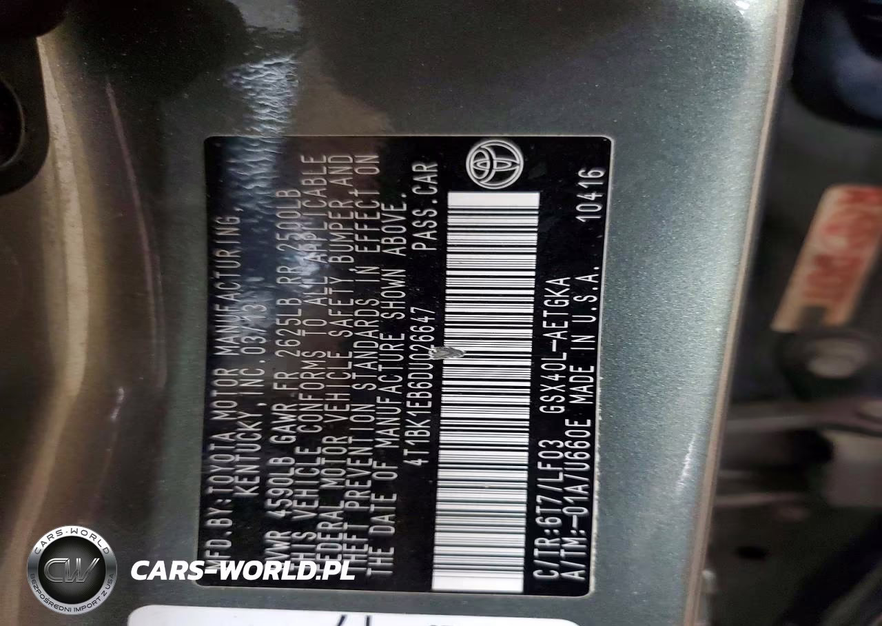 2013 Toyota Avalon Xle Premium VIN:4T1BK1EB6DU026647 - 13