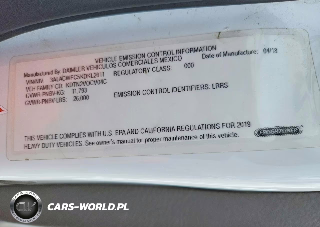 2019 Freightliner Business Class M2 Box Truck VIN:3ALACWFC5KDKL2611 - 13