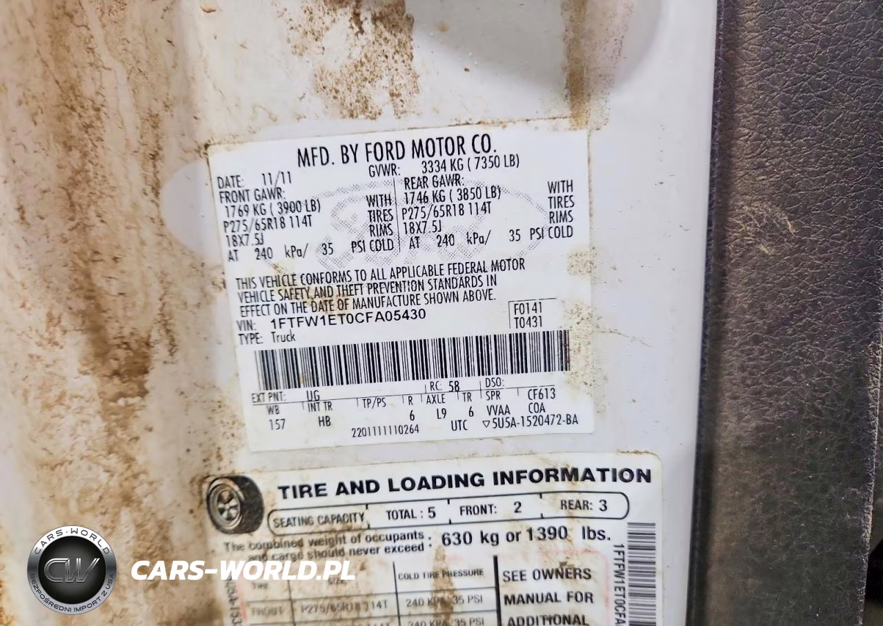 2012 Ford F150 Supercrew VIN:1FTFW1ET0CFA05430 - 12