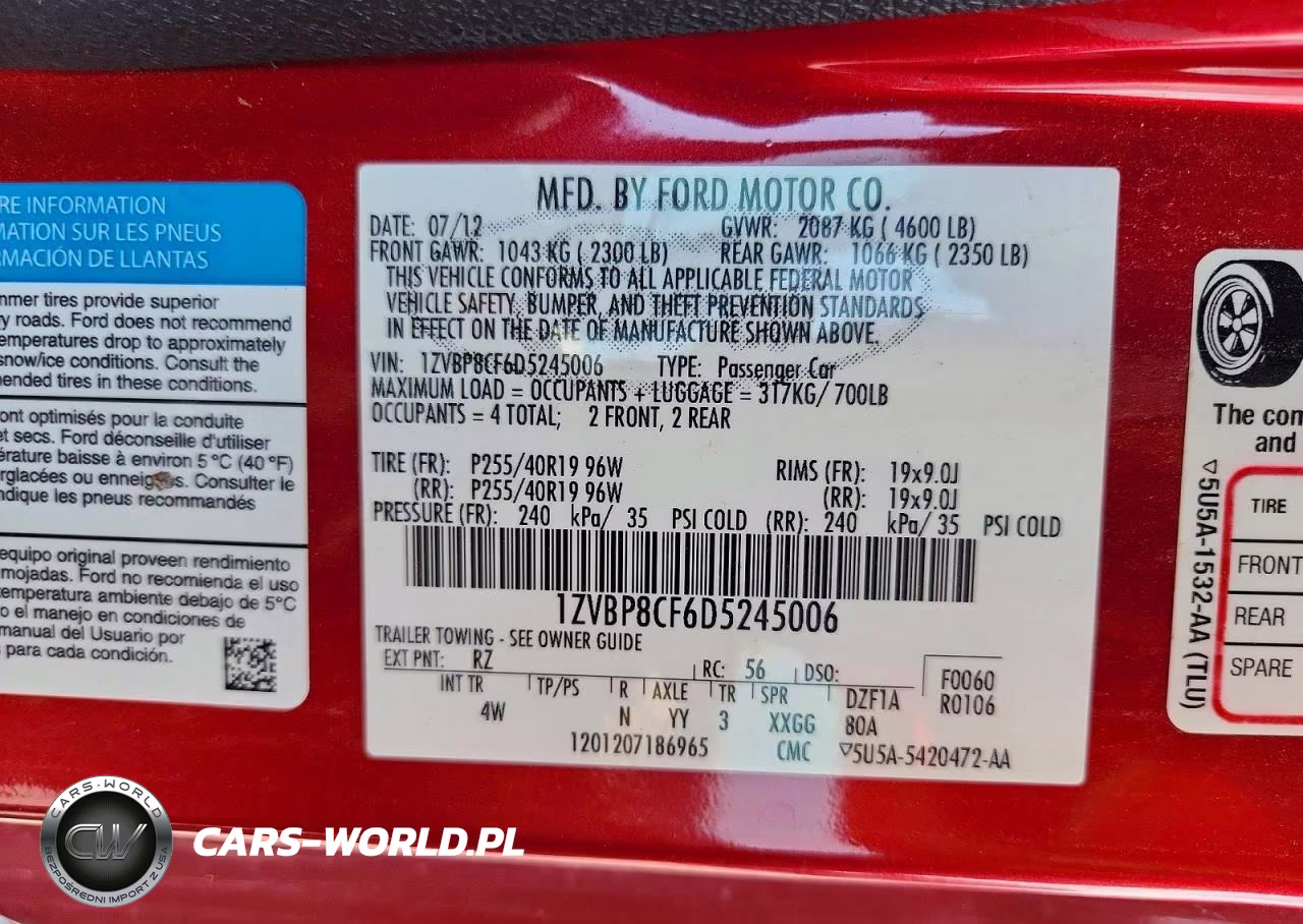 2013 Ford Mustang Gt VIN:1ZVBP8CF6D5245006 - 12