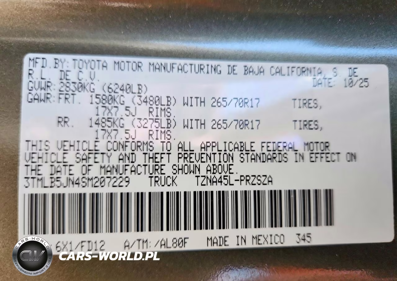 2025 Toyota Tacoma Trd Off-Road VIN:3TMLB5JN4SM207229 - 12