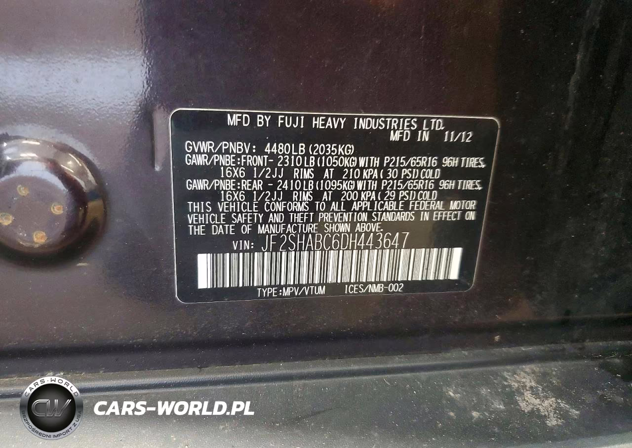 2013 Subaru Forester 2.5X VIN:JF2SHABC6DH443647 - 13
