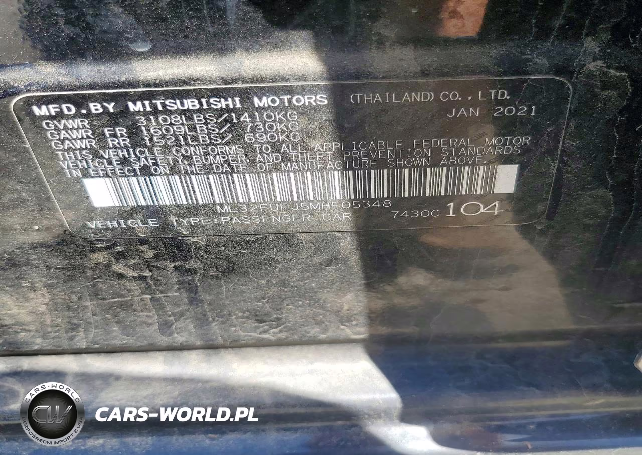 2021 Mitsubishi Mirage G4 Es VIN:ML32FUFJ5MHF05348 - 13