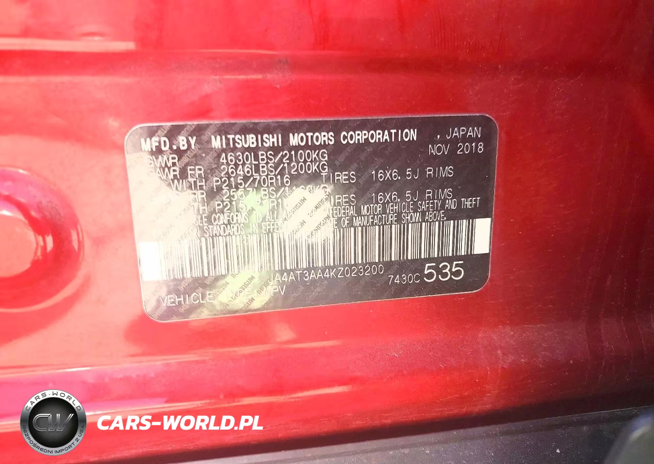 2019 Mitsubishi Eclipse Cross Es VIN:JA4AT3AA4KZ023200 - 12