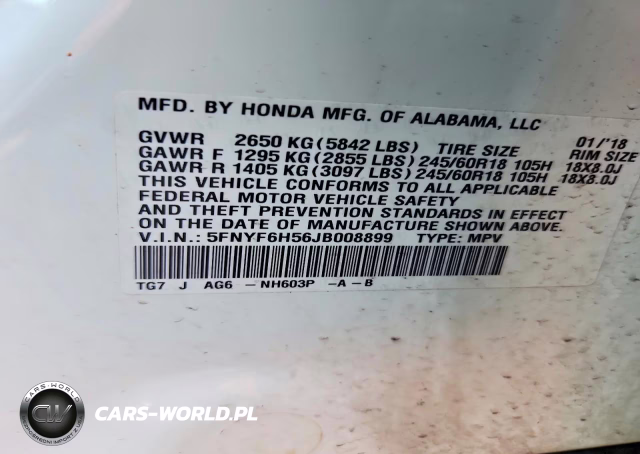 2018 Honda Pilot Exl VIN:5FNYF6H56JB008899 - 13