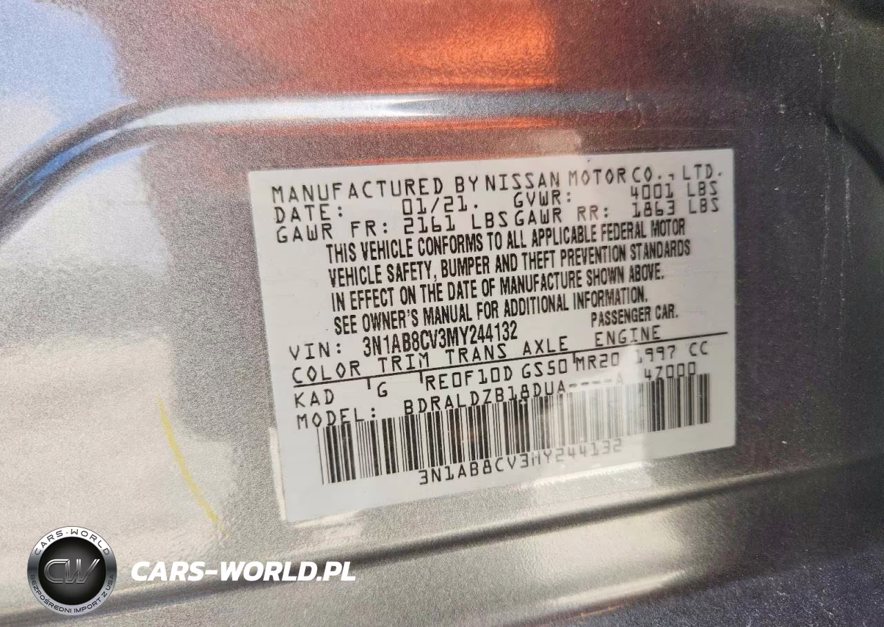 2021 Nissan Sentra Sv VIN:3N1AB8CV3MY244132 - 12