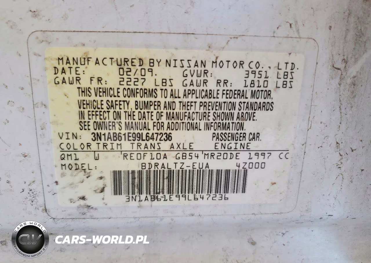 2009 Nissan Sentra 2.0 VIN:3N1AB61E99L647236 - 12