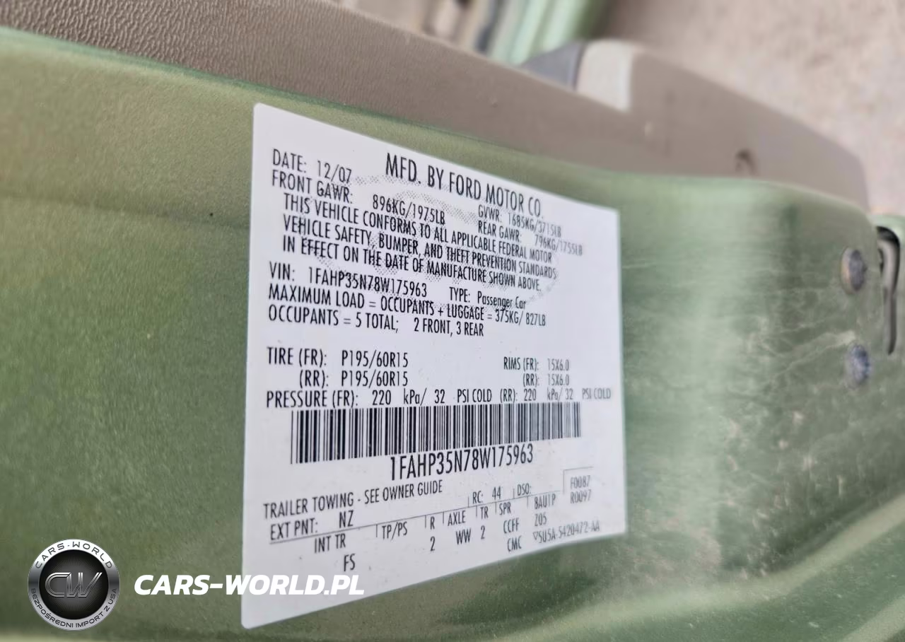 2008 Ford Focus Se VIN:1FAHP35N78W175963 - 12