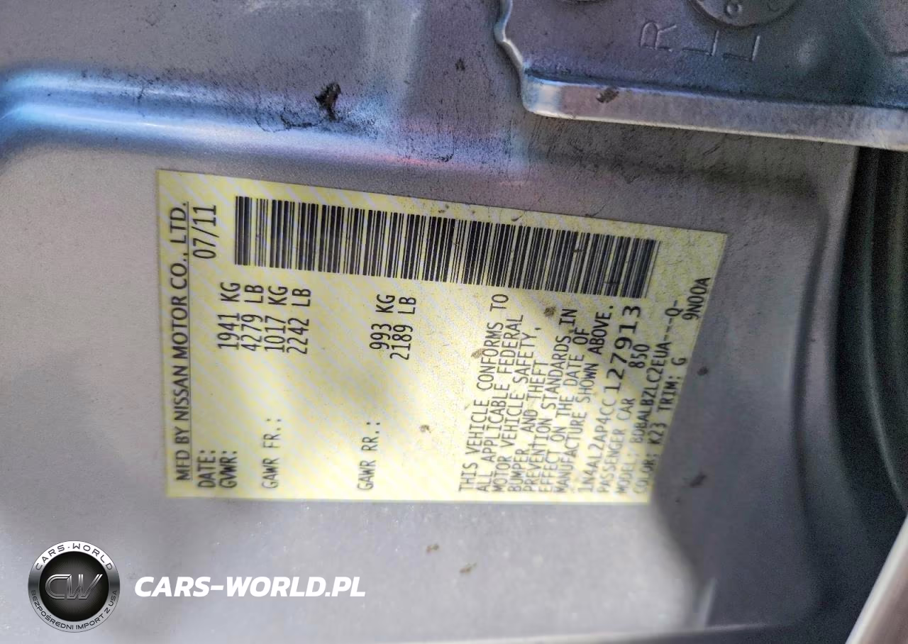 2012 Nissan Altima 2.5 VIN:1N4AL2AP4CC127913 - 12