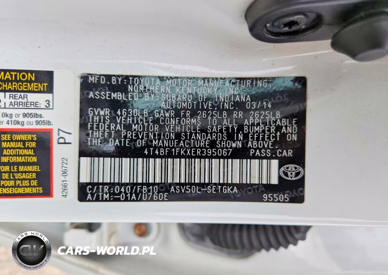 2014 Toyota Camry Xle VIN:4T4BF1FKXER395067 - 12