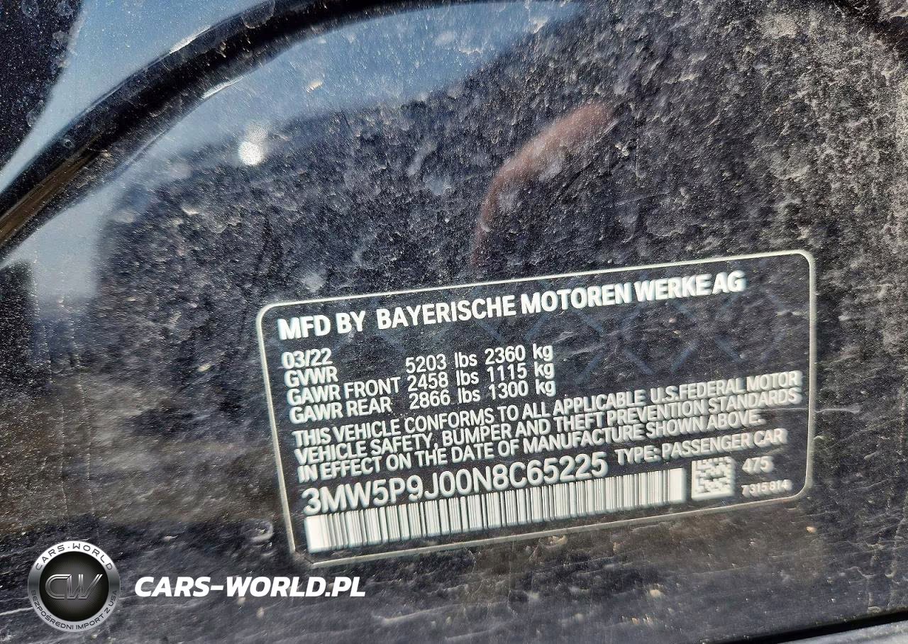 2022 BMW 330Xe VIN:3MW5P9J00N8C65225 - 12