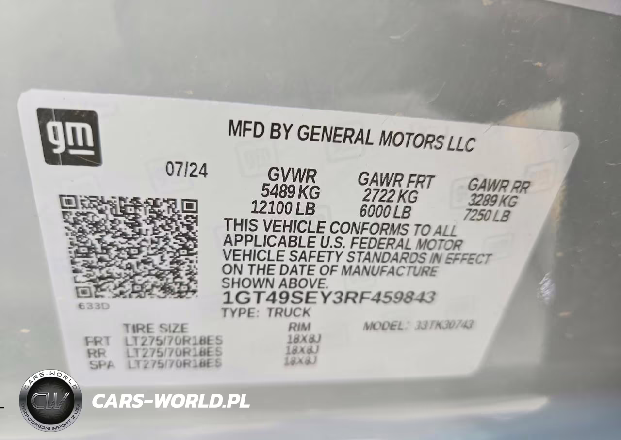 2024 GMC Sierra K3500 VIN:1GT49SEY3RF459843 - 12
