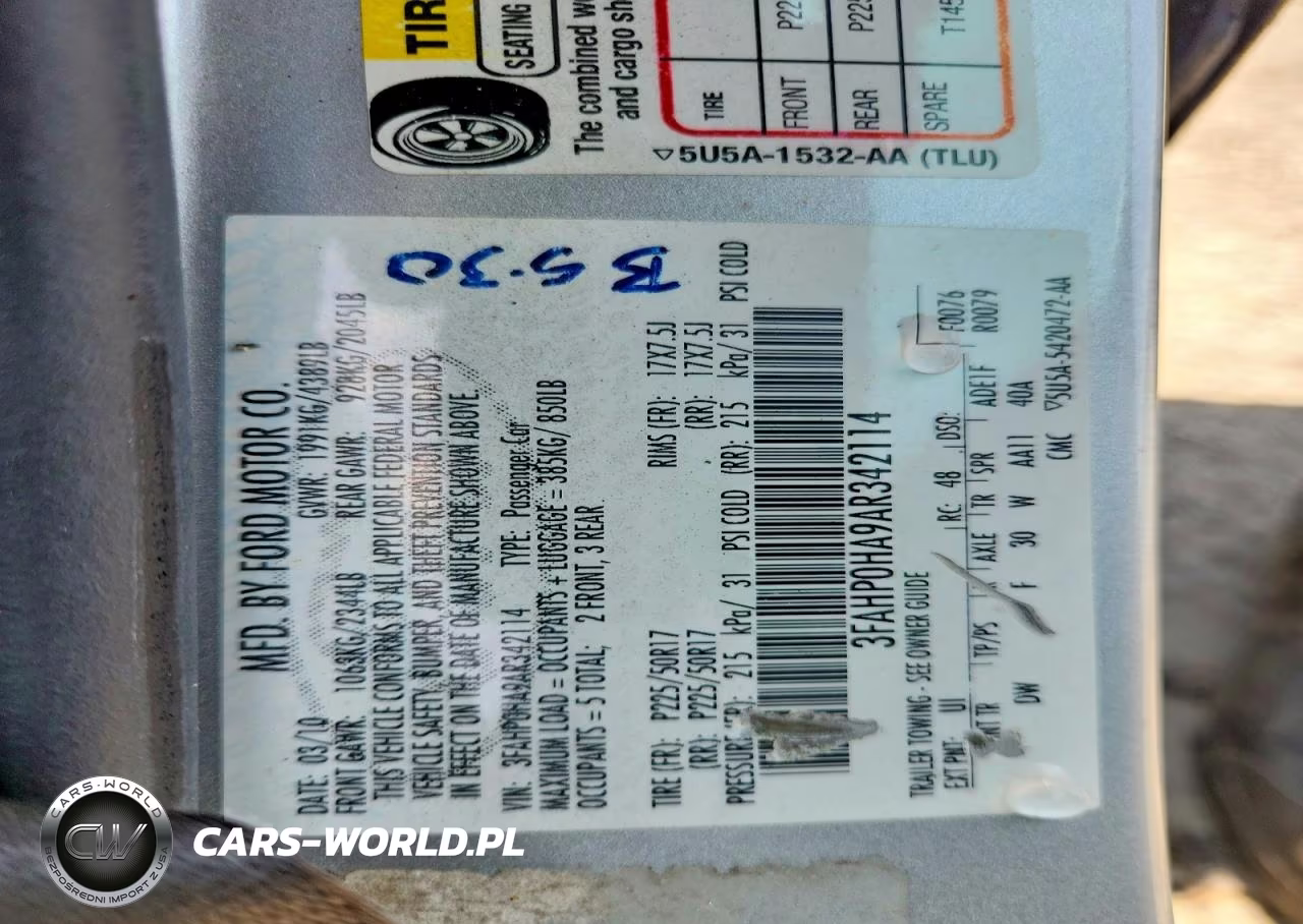 2010 Ford Fusion Se VIN:3FAHP0HA9AR342114 - 12