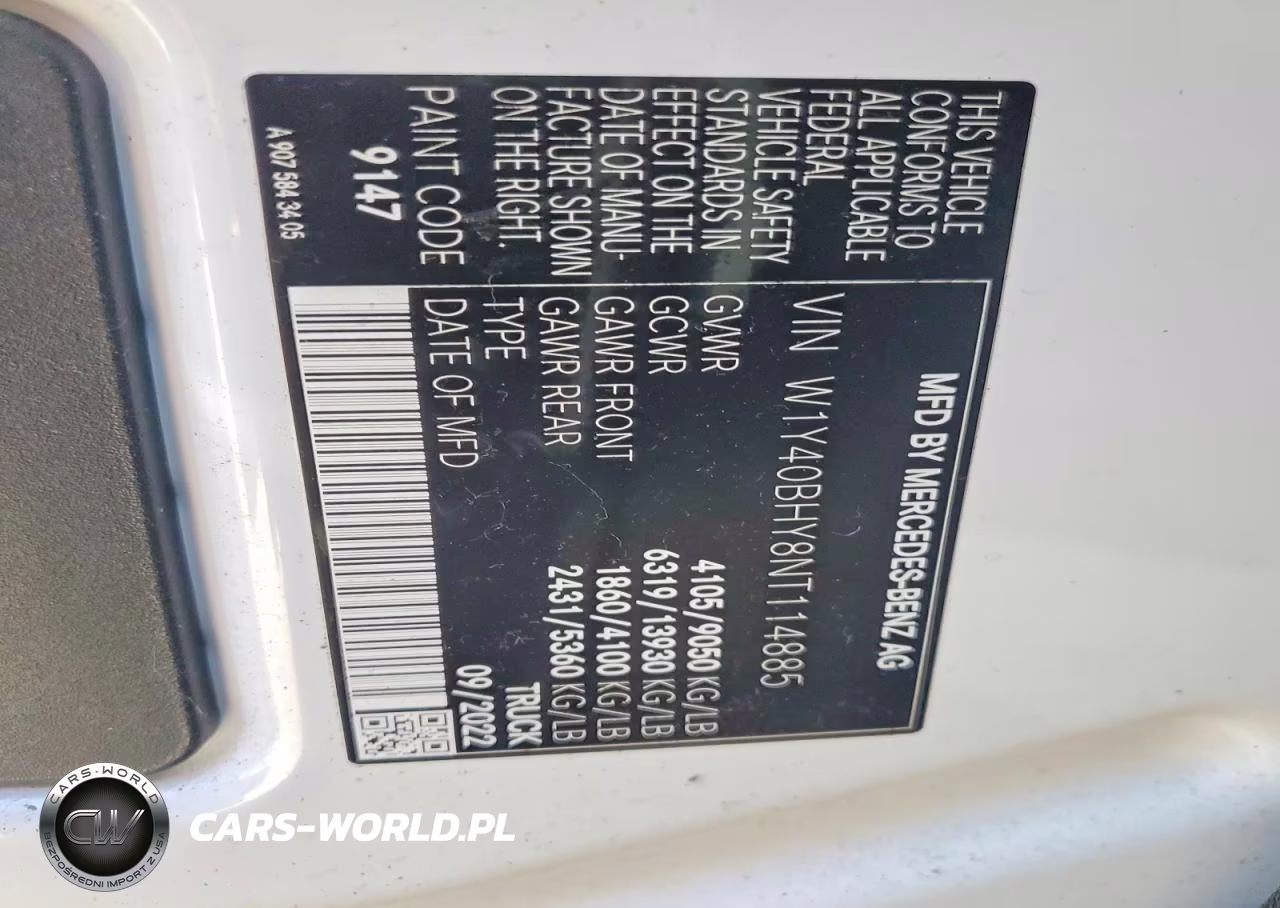 2022 Mercedes-Benz Sprinter 2500 VIN:W1Y40BHY8NT114885 - 12