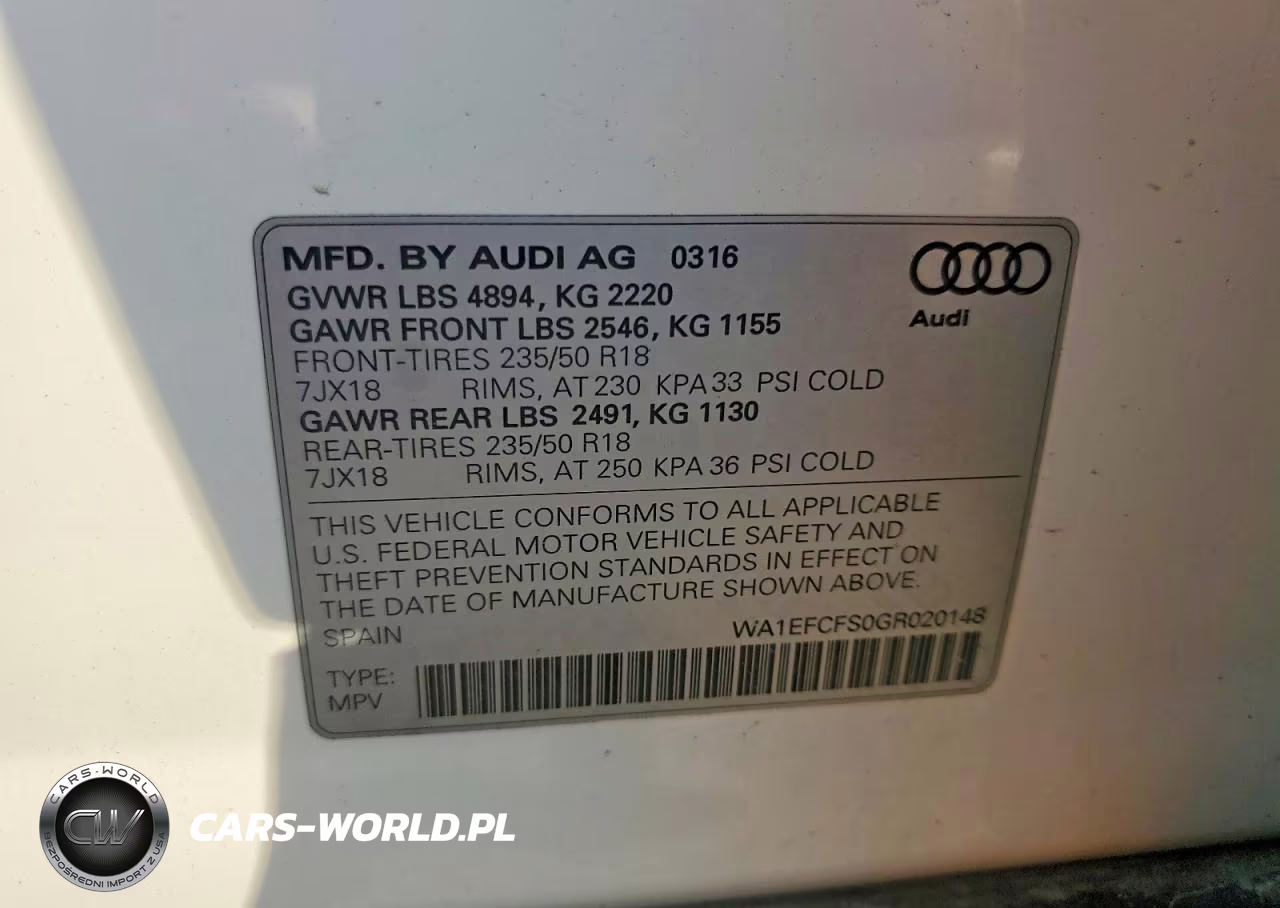 2016 Audi Q3 Premium Plus VIN:WA1EFCFS0GR020148 - 13