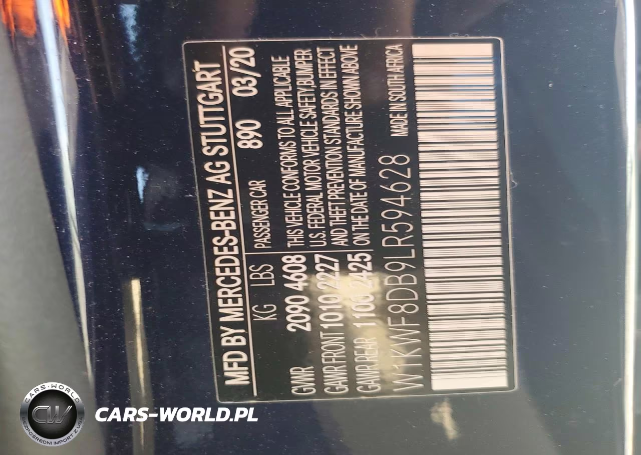2020 Mercedes-Benz C 300 VIN:W1KWF8DB9LR594628 - 13