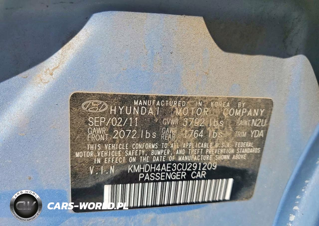 2012 Hyundai Elantra Gls VIN:KMHDH4AE3CU291209 - 13