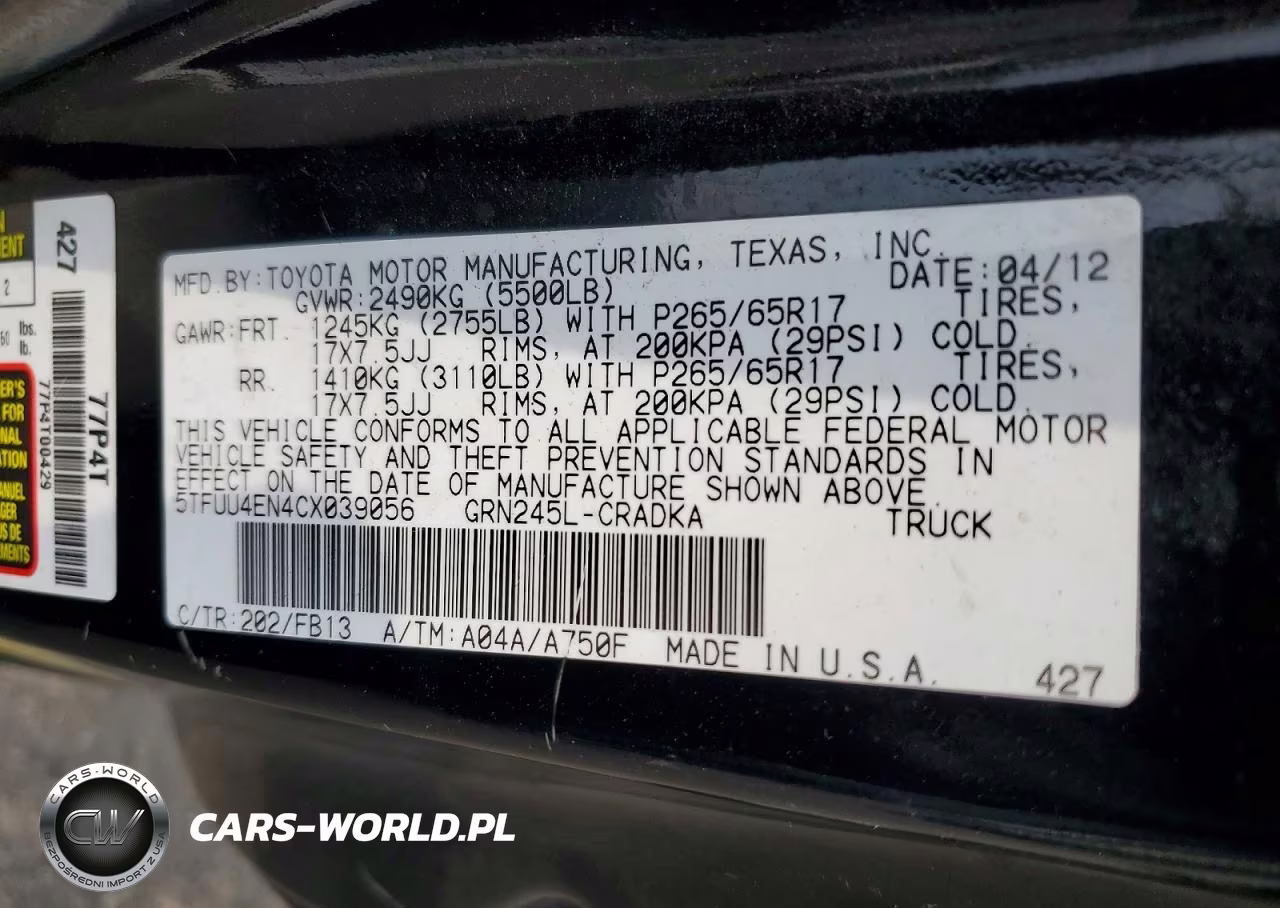 2012 Toyota Tacoma V6 VIN:5TFUU4EN4CX039056 - 12