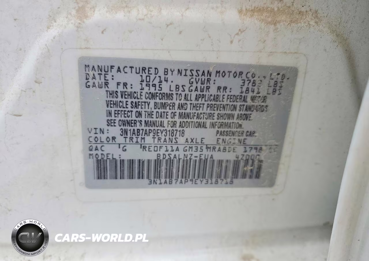 2014 Nissan Sentra Fe+ Sv VIN:3N1AB7AP9EY318718 - 12