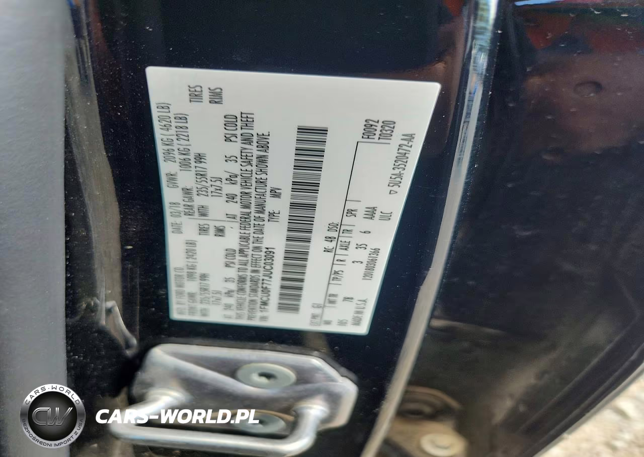 2018 Ford Escape S VIN:1FMCU0F77JUC03091 - 13