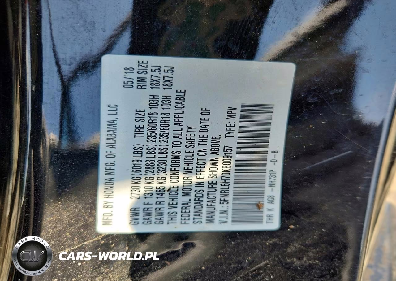 2019 Honda Odyssey Exl VIN:5FNRL6H70KB009157 - 13