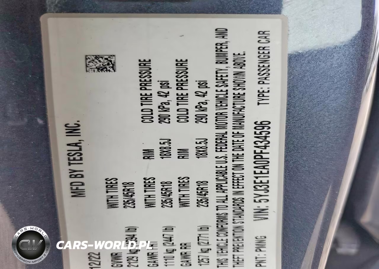 2023 Tesla Model 3 VIN:5YJ3E1EA0PF434596 - 12