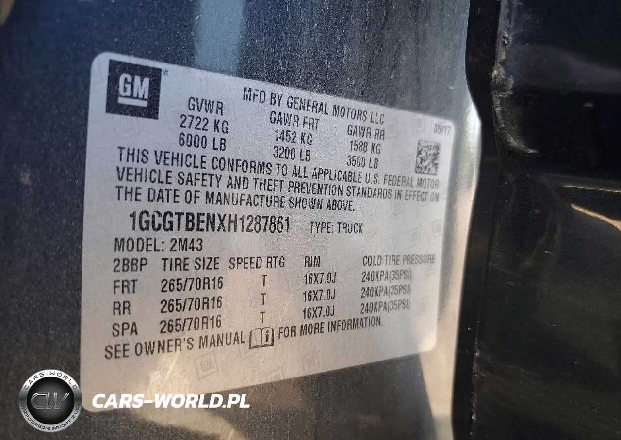 2017 Chevrolet Colorado VIN:1GCGTBENXH1287861 - 12