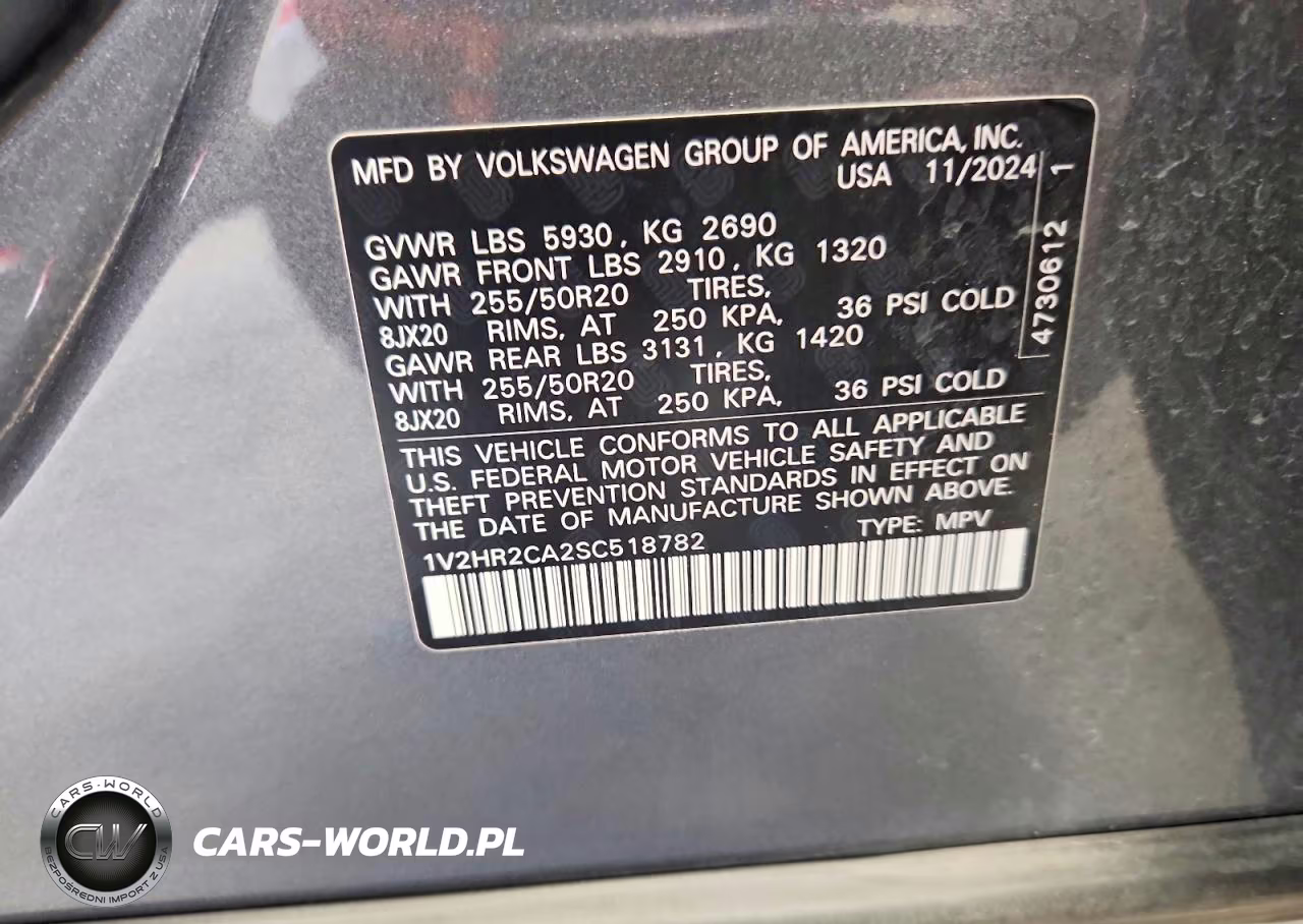 2025 Volkswagen Atlas Se VIN:1V2HR2CA2SC518782 - 13