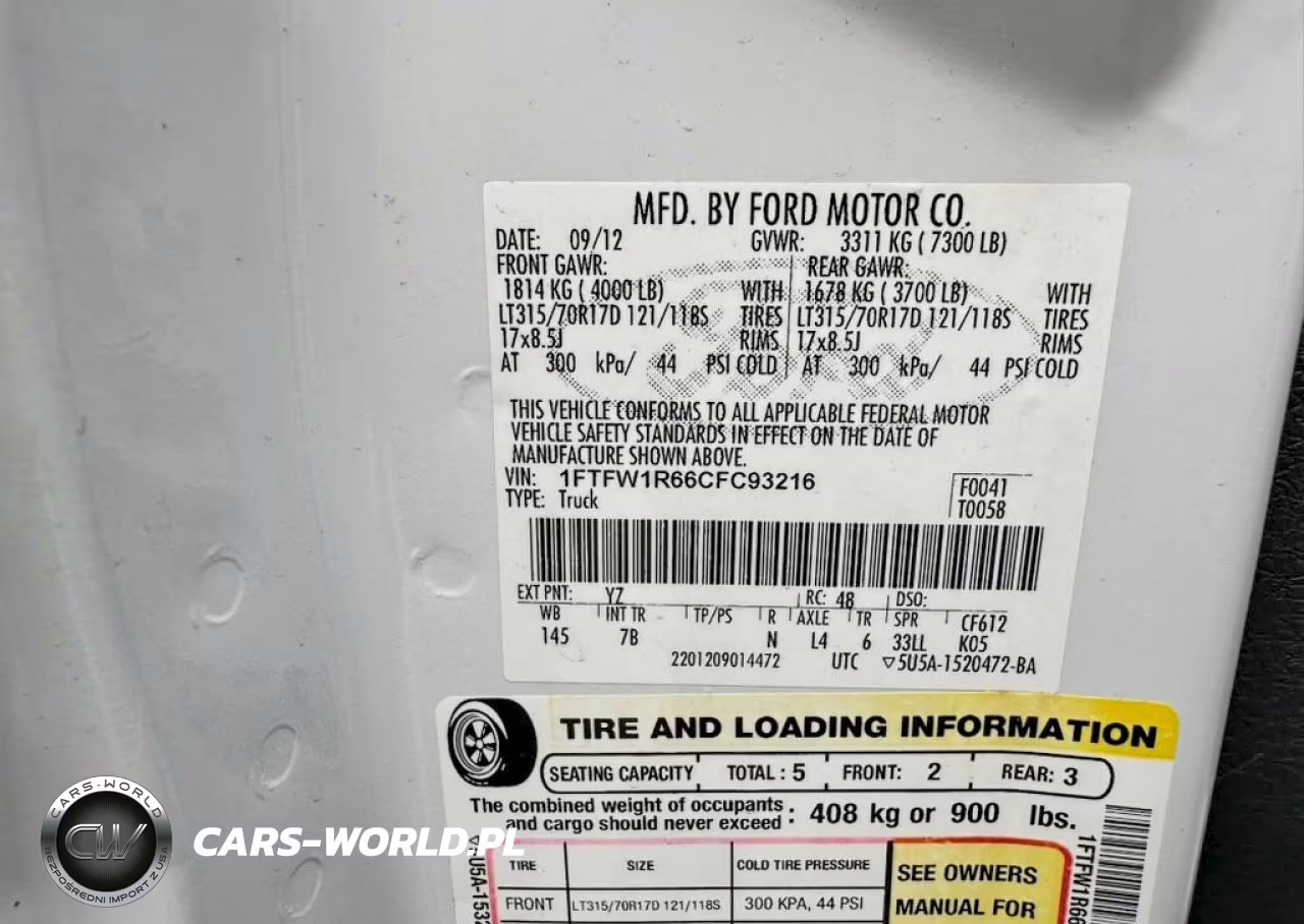2012 Ford F150 Svt Raptor VIN:1FTFW1R66CFC93216 - 10
