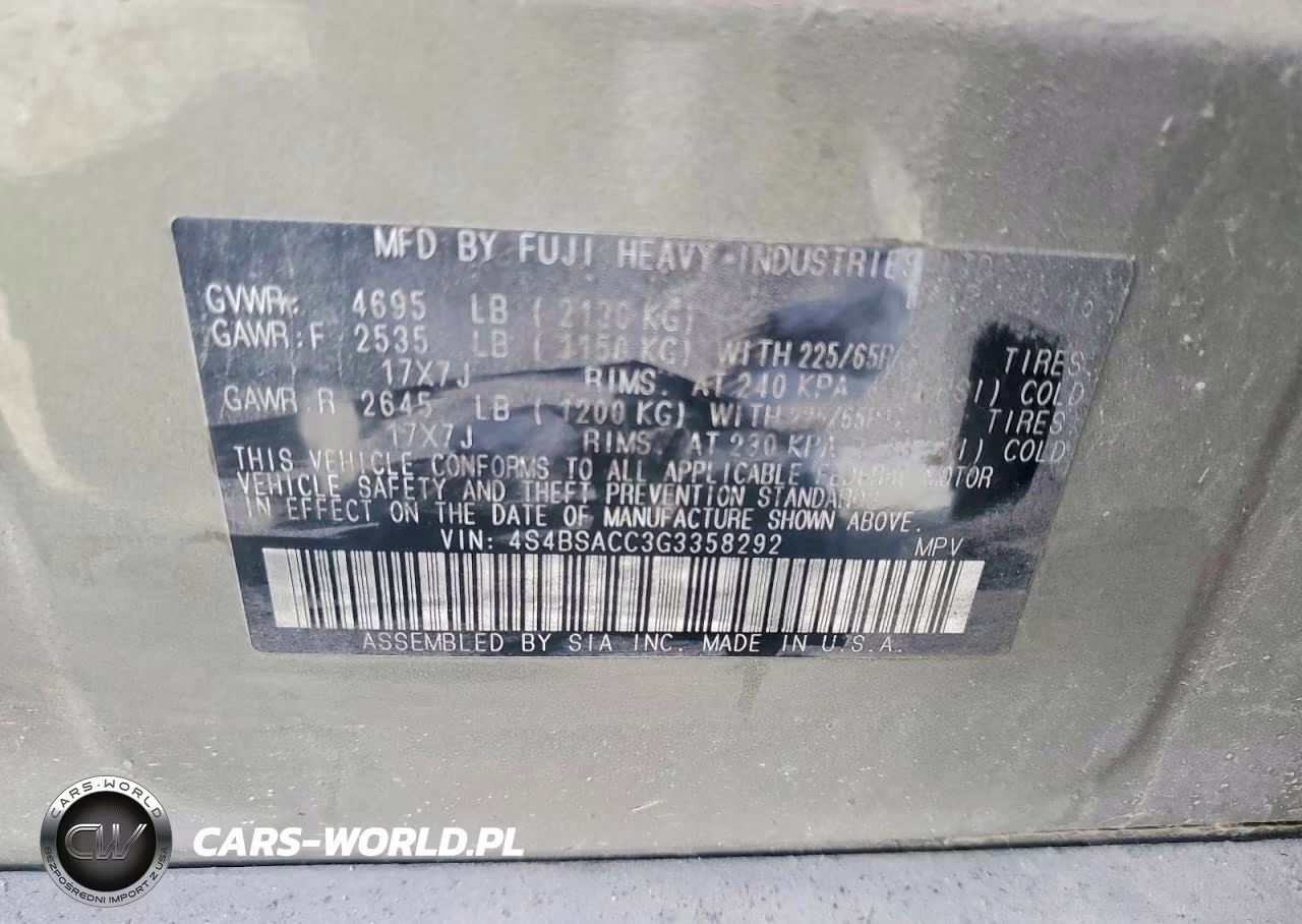 2016 Subaru Outback 2.5I Premium VIN:4S4BSACC3G3358292 - 13