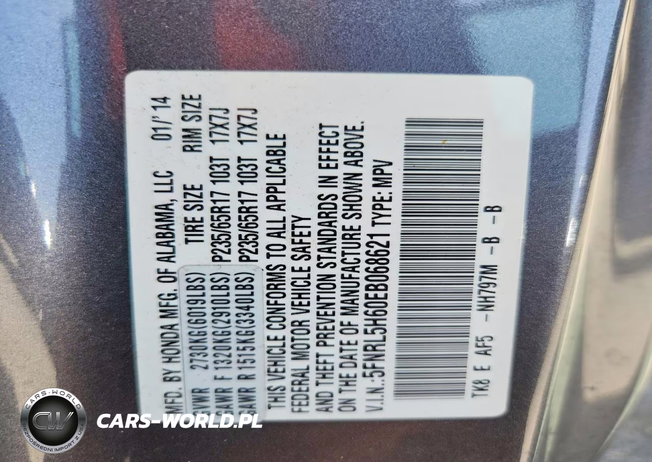 2014 Honda Odyssey Exl VIN:5FNRL5H60EB068621 - 13