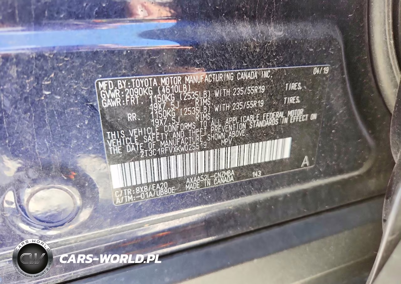 2019 Toyota Rav4 Xle Premium VIN:2T3C1RFVXKW025519 - 12