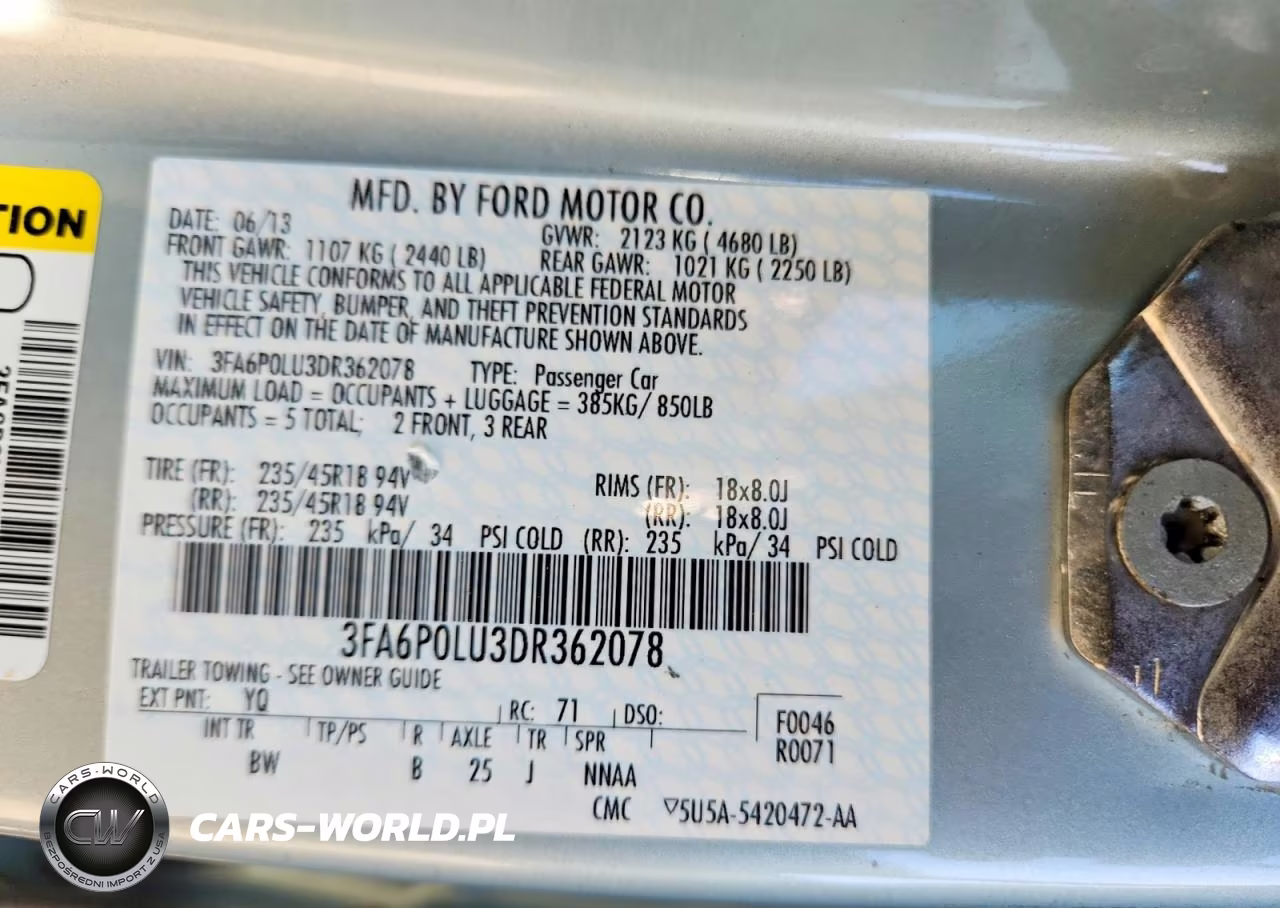 2013 Ford Fusion Se Hybrid VIN:3FA6P0LU3DR362078 - 12