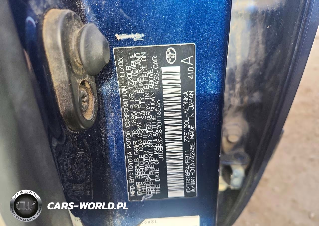 2007 Toyota Corolla Le VIN:JTDBR32E870116548 - 12