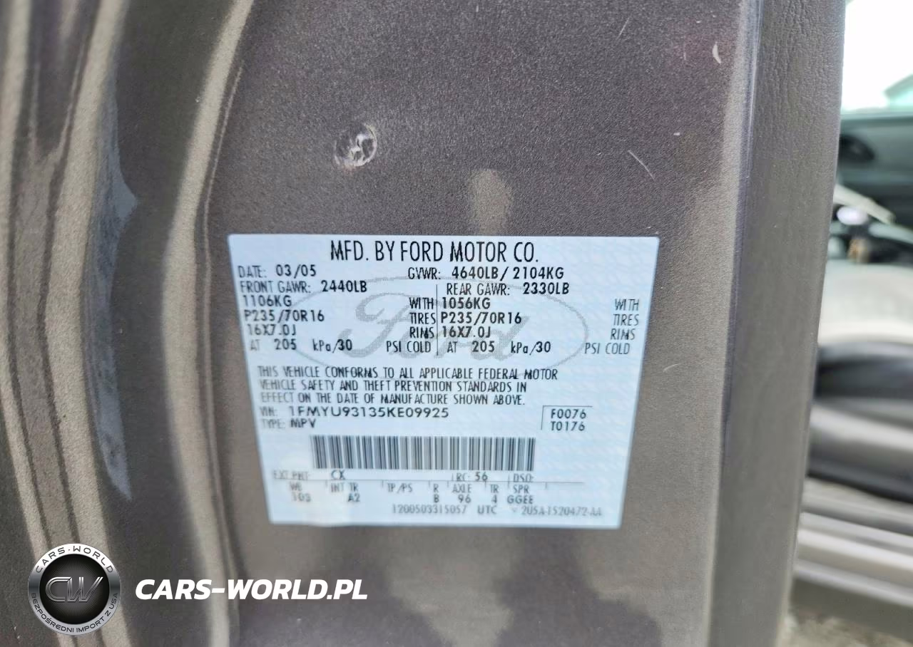 2005 Ford Escape Xlt VIN:1FMYU93135KE09925 - 13