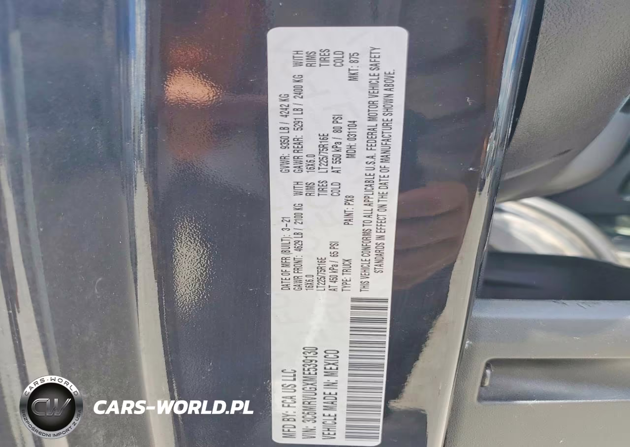 2021 Ram Promaster 3500 3500 High VIN:3C6MRVUGXME539130 - 13