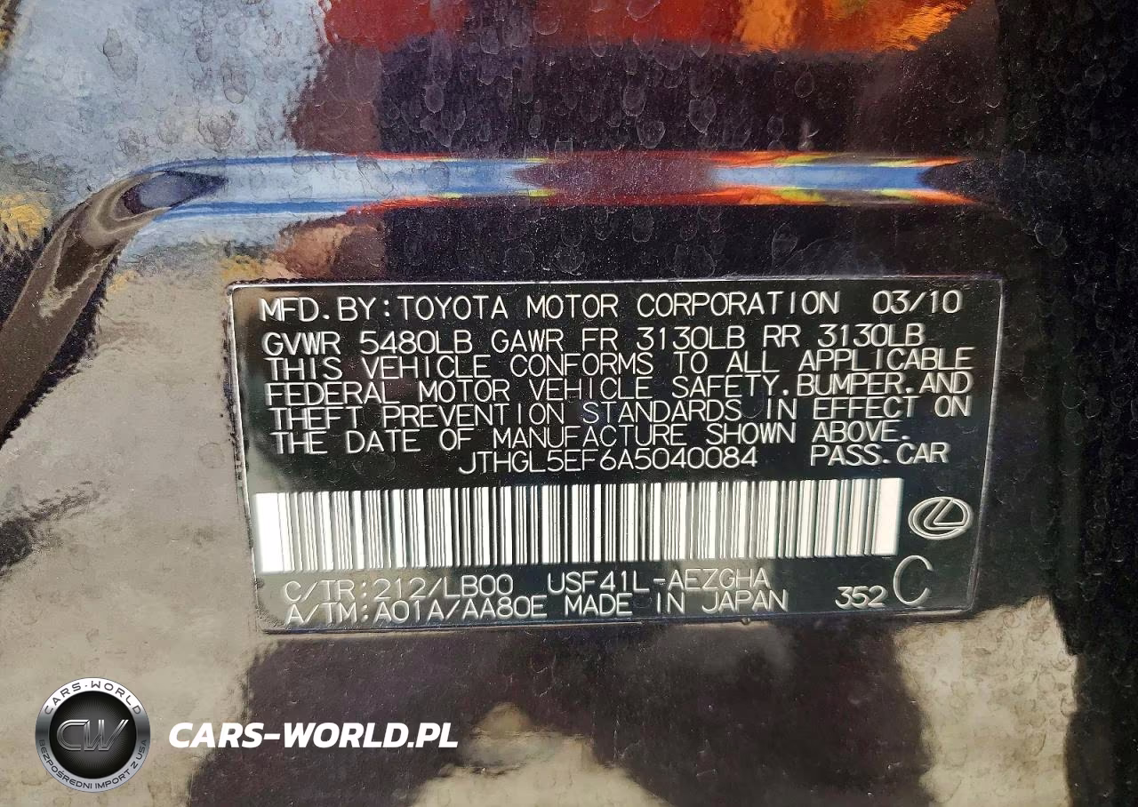 2010 Lexus Ls 460L VIN:JTHGL5EF6A5040084 - 12