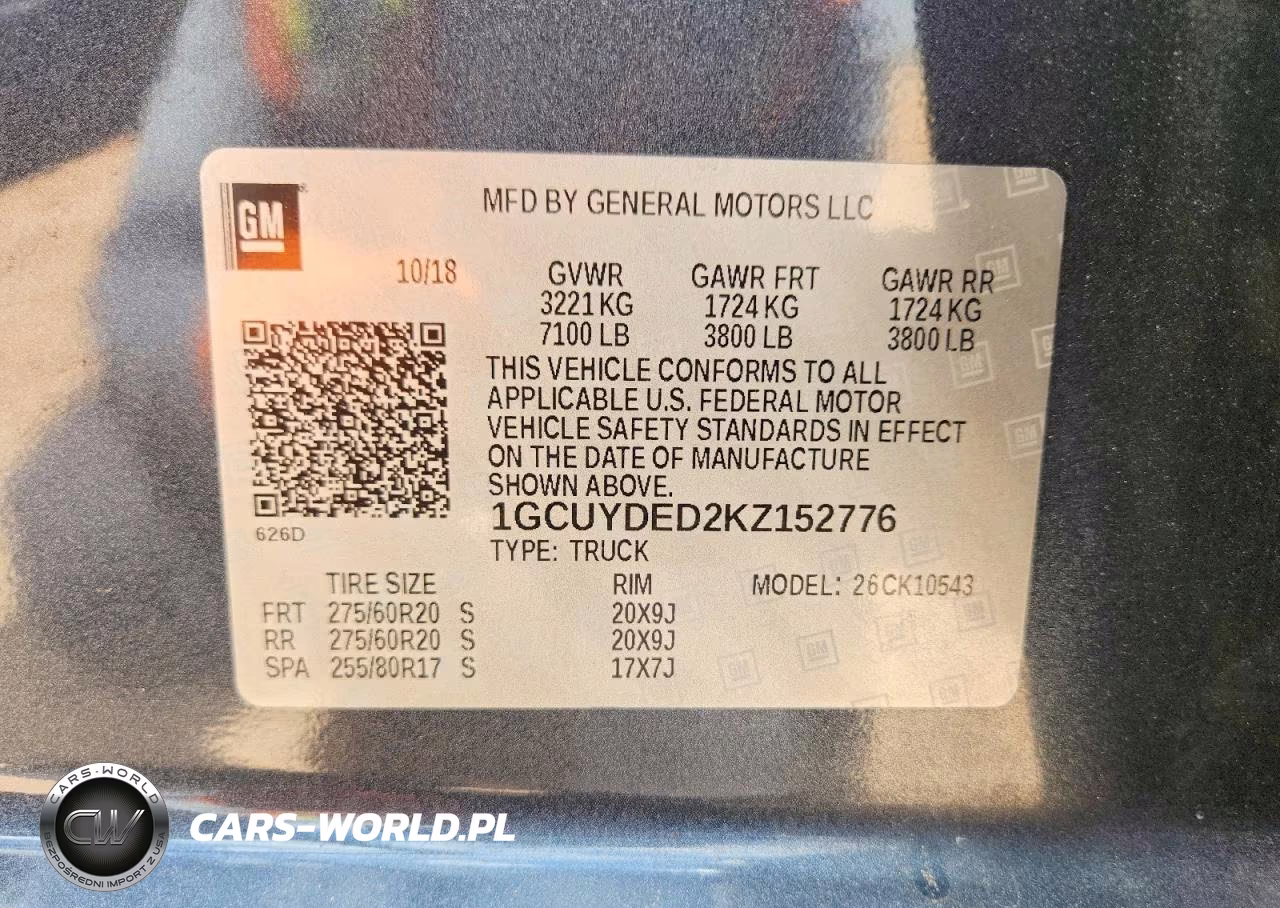 2019 Chevrolet Silverado K1500 Lt VIN:1GCUYDED2KZ152776 - 12