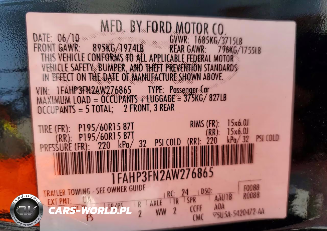 2010 Ford Focus Se VIN:1FAHP3FN2AW276865 - 12