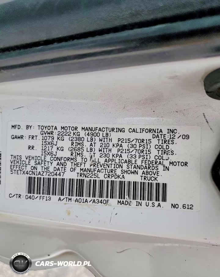 2010 Toyota Tacoma Access Cab VIN:5TETX4CN1AZ720447 - 12