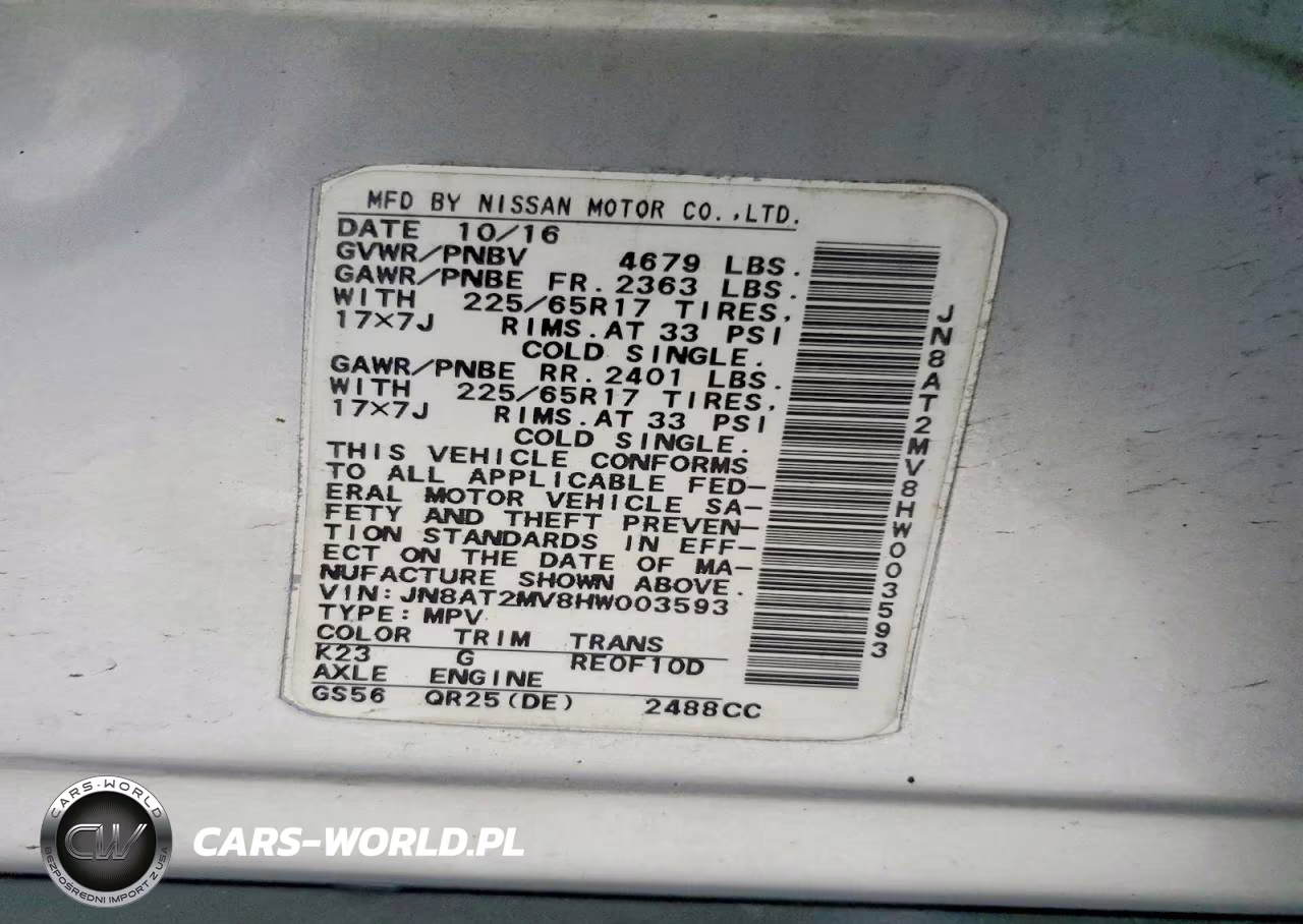 2017 Nissan Rogue S VIN:JN8AT2MV8HW003593 - 14