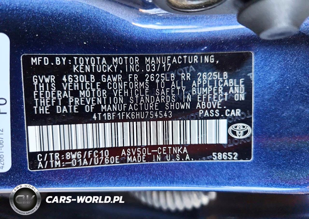2017 Toyota Camry Le VIN:4T1BF1FK6HU754543 - 12