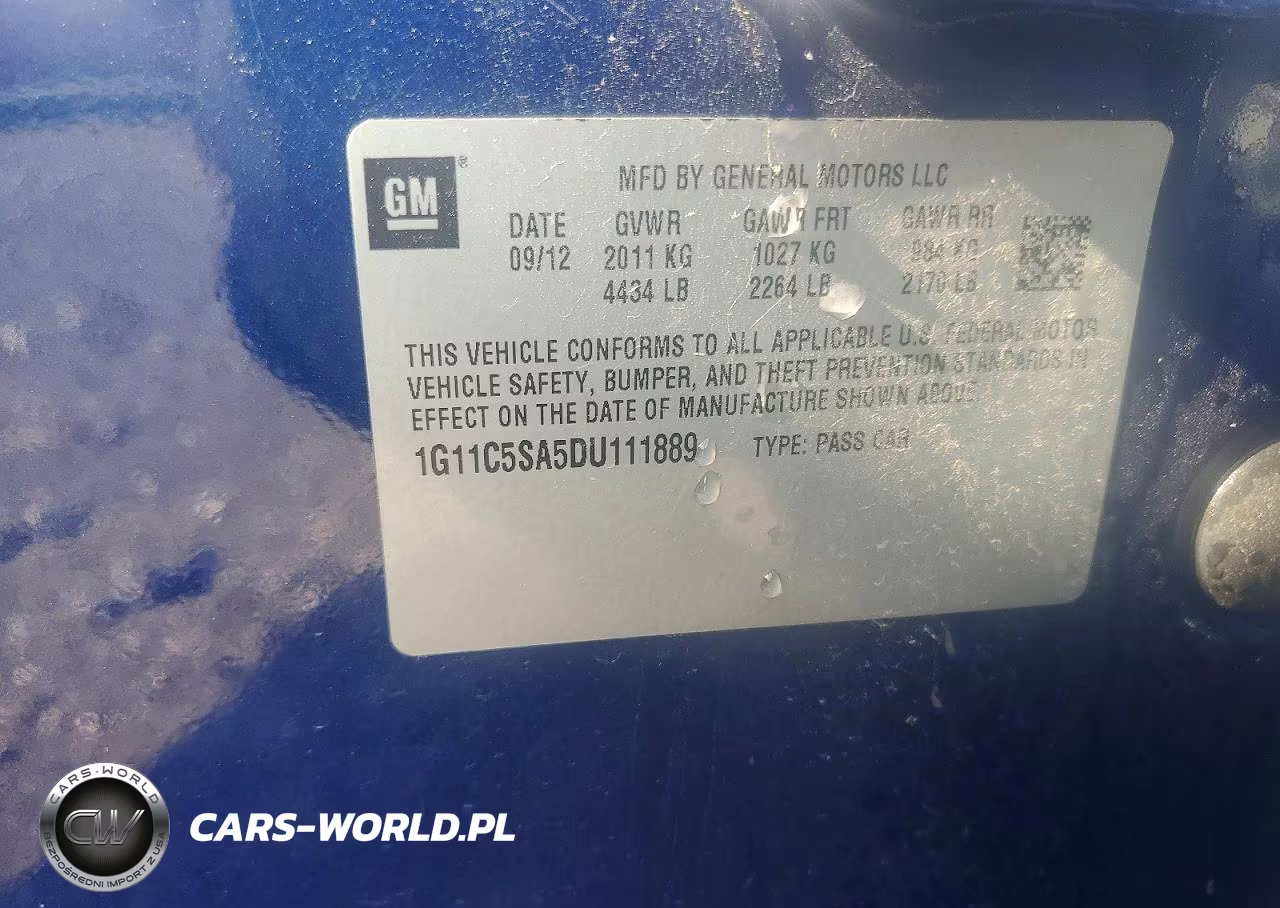 2013 Chevrolet Malibu 1Lt VIN:1G11C5SA5DU111889 - 12