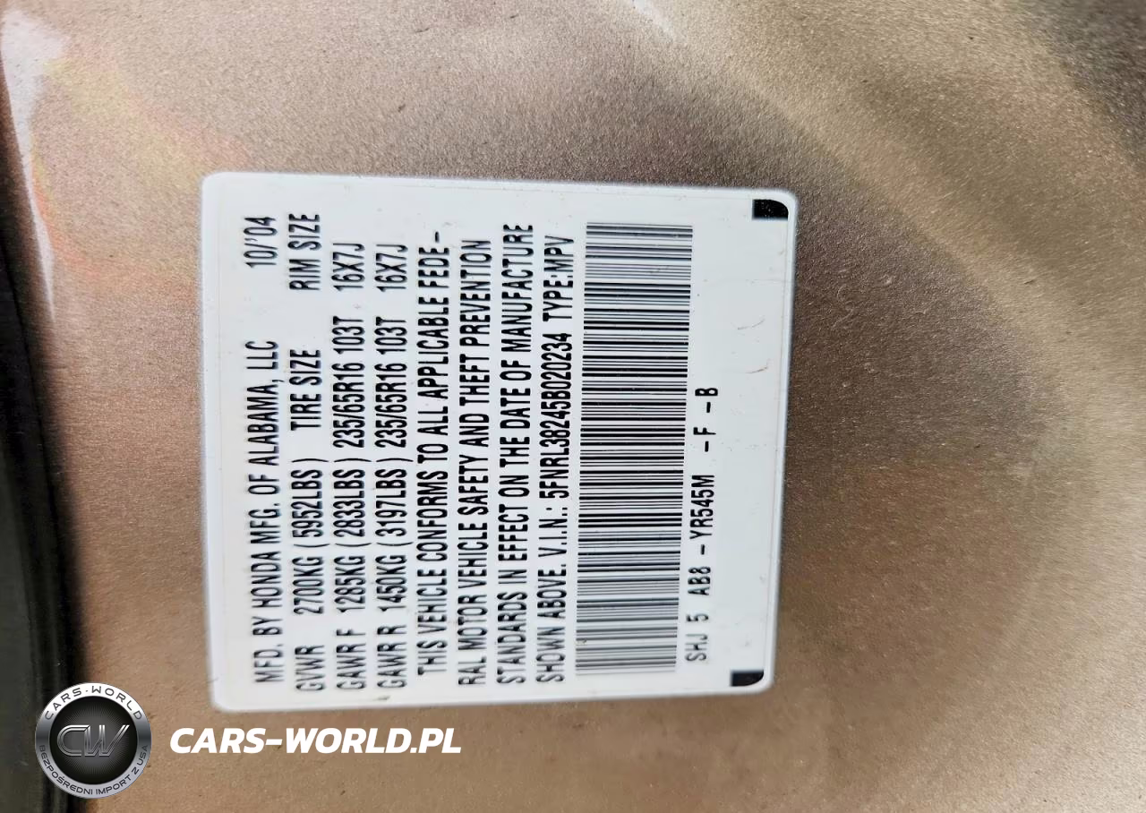 2005 Honda Odyssey Lx VIN:5FNRL38245B020234 - 14