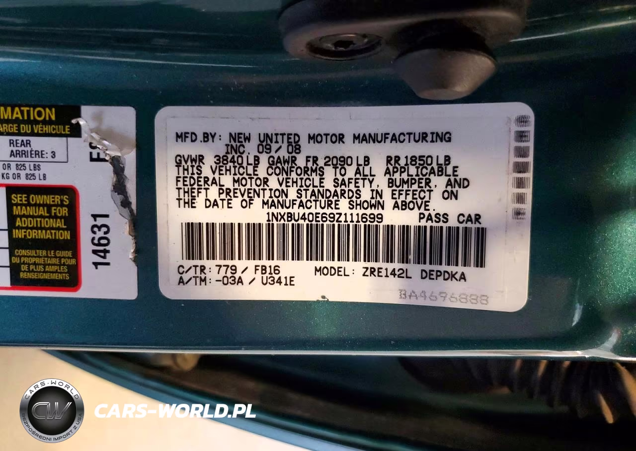 2009 Toyota Corolla Le VIN:1NXBU40E69Z111699 - 12