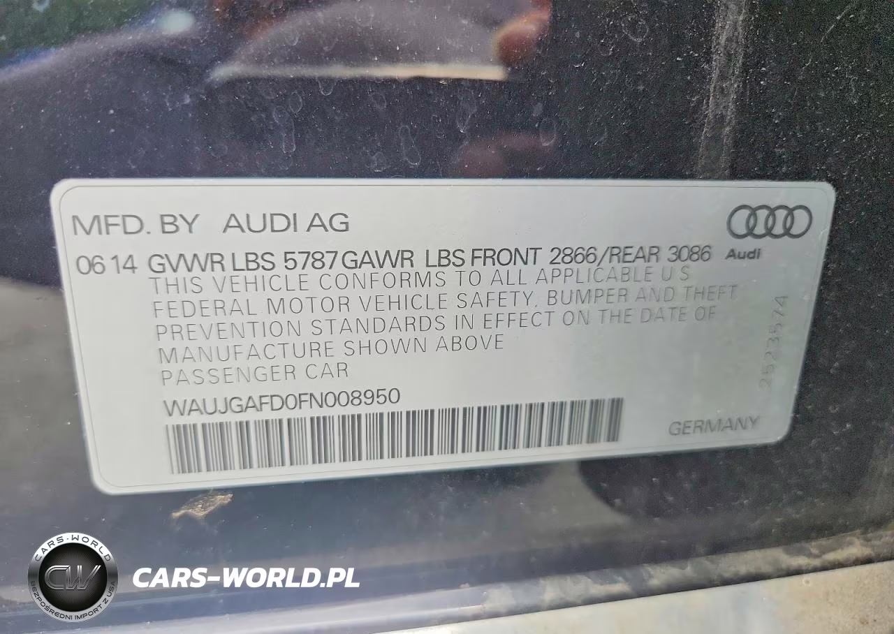 2015 Audi A8 Quattro VIN:WAUJGAFD0FN008950 - 12